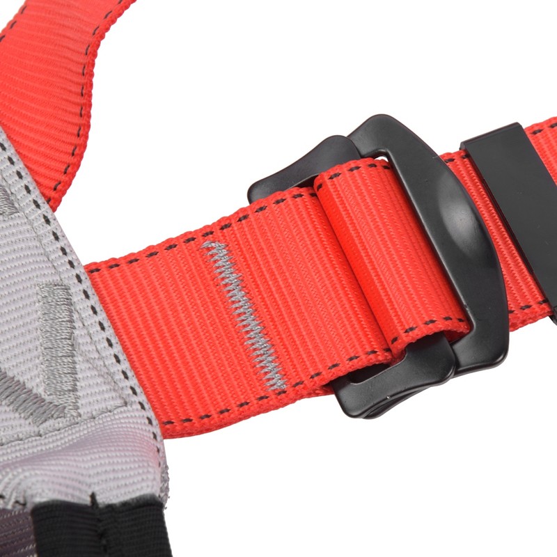 Red Gray Polyester Full Body Rock Climbing Harness Outdoor Protection