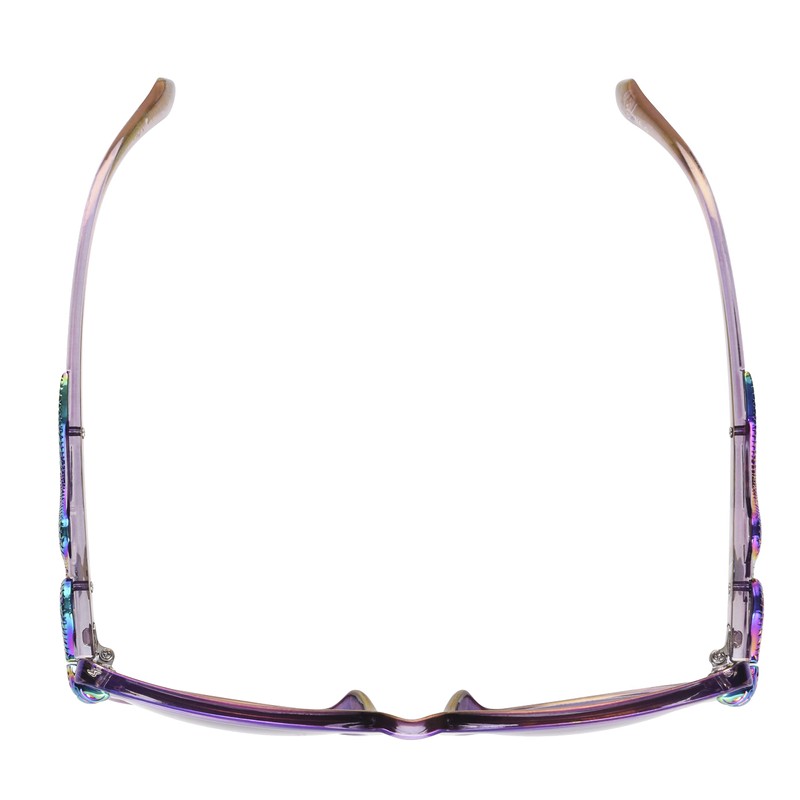 Betsey Johnson Women's Serpentine Cat Eye Sunglasses, Purple Crystal with