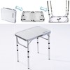 YUFIFAIRY, Small Aluminum Camp Table, Lightweight, Portable, Foldable with 3