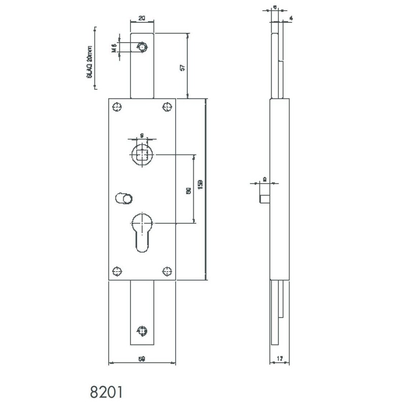 Bever & Klophaus Garage Door Lock 8201 Silver Security Lock