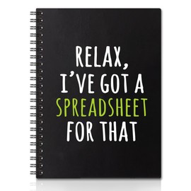 QYUVK Relax,I've Got A Spreadsheet Gold Foil Hardcover 160 Pages Spiral Notebooks, Inspirational Gift, Birthday Gift For Men Women From Coworker, Office Gifts for Colleague, Office Gift for Coworker