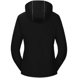 Pursky Fall Coats For Women All Weather Jacket Spring Lightweight Women's Softshell Insulated Windbreaker With Removable Hood Waterproof Warm Fleece Lined Coat Black S