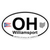 US Decal, Inc. Williamsport, Ohio Oval Sticker with State Flag