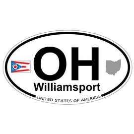 US Decal, Inc. Williamsport, Ohio Oval Sticker with State Flag