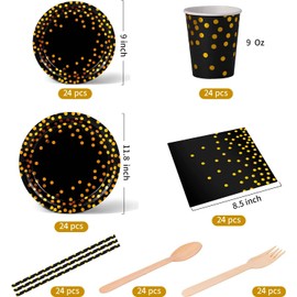 DN Dennov Party Tableware, 120-Piece Paper Plates, Round, 100% Safe And Non-toxic Edible Material, Paper Plates For a Variety of Parties and Birthday Decoration