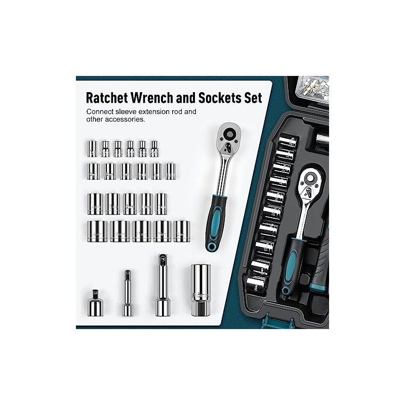 Sundpey Home Tool Kit 281-PCs - Portable Complete Basic Repair
