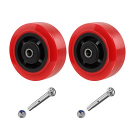 NINOSO 5" x 2" Casters, Set of 2 Heavy Duty Caster Wheel with 1600 lbs Capacity, 1/2" Bore Axle Non-Marking Polyurethane Wheel with Roller Bearing (2 Wheel)