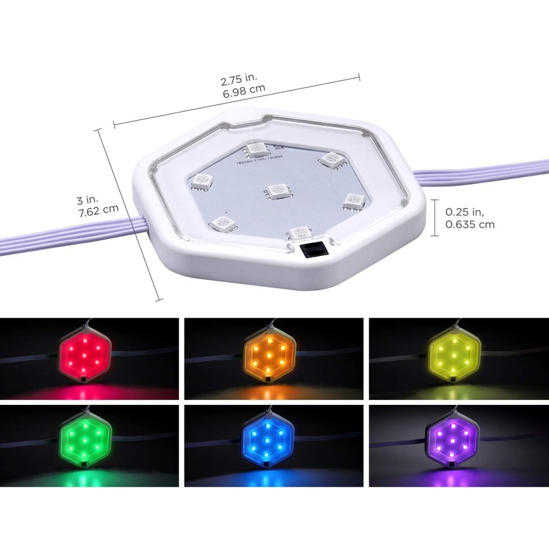 PureOptics LED 5-Pack Color Changing LED Puck Light Kit with