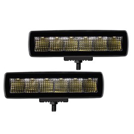 Go Rhino Xplor Lighting: Blackout Series Sixline Flood Light Kit (Pair) | Surface Mount (Threaded Stud Mount) Aluminum, Black | 750300621FBS