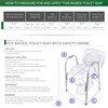 PCP Raised Toilet Seat and Safety Frame, Pre-Assembled Tool Free,