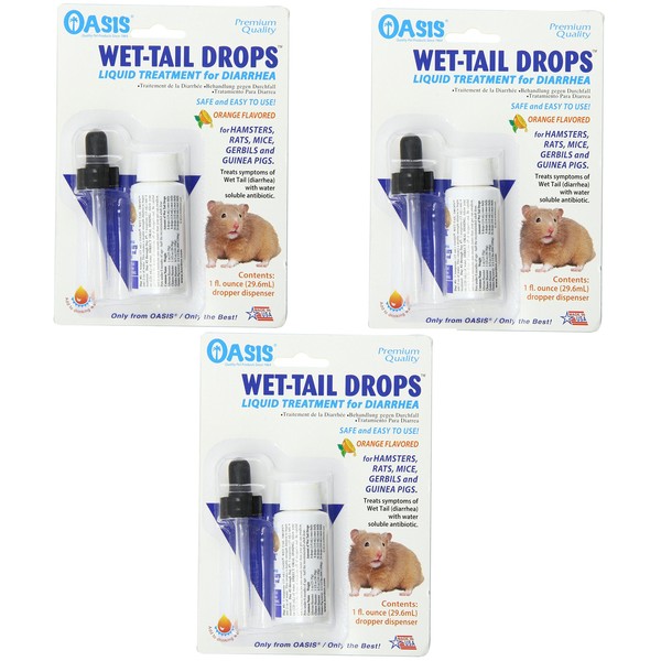 (3 Pack) Oasis Wet Tail Drops- Liquid Treatment for Diarrhea, 1-Ounce