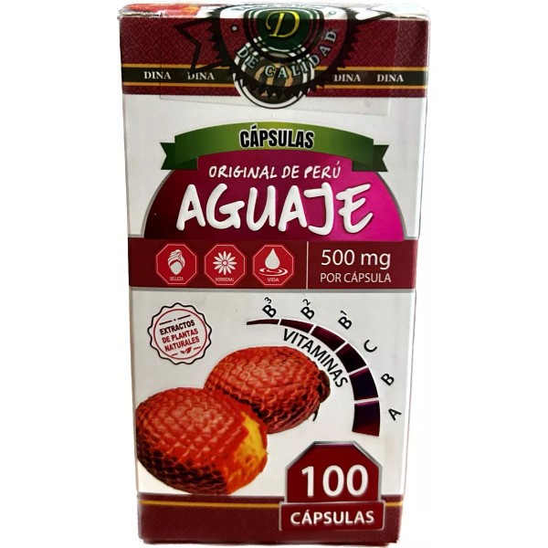Dina Aguaje Peruano 100 Cap 500mg 3pz Natural Calidad Vitamina Cb
