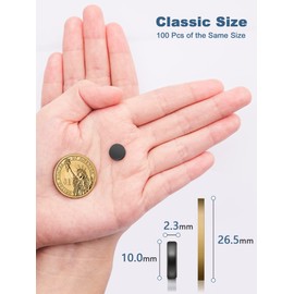 SMARTAKE 100 Pcs Refrigerator Magnets, Small Round Fridge Magnets, Multi-Use Premium Neodymium Office Magnets for Fridge, Whiteboard, Billboard in Home, Kitchen, Office and School (Black)