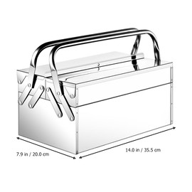 Box Stainless Steel Tool Box Tools Storage Suitcase Tools Suitcase Multi-use Storage Storage Handy Household Folding for Home Use