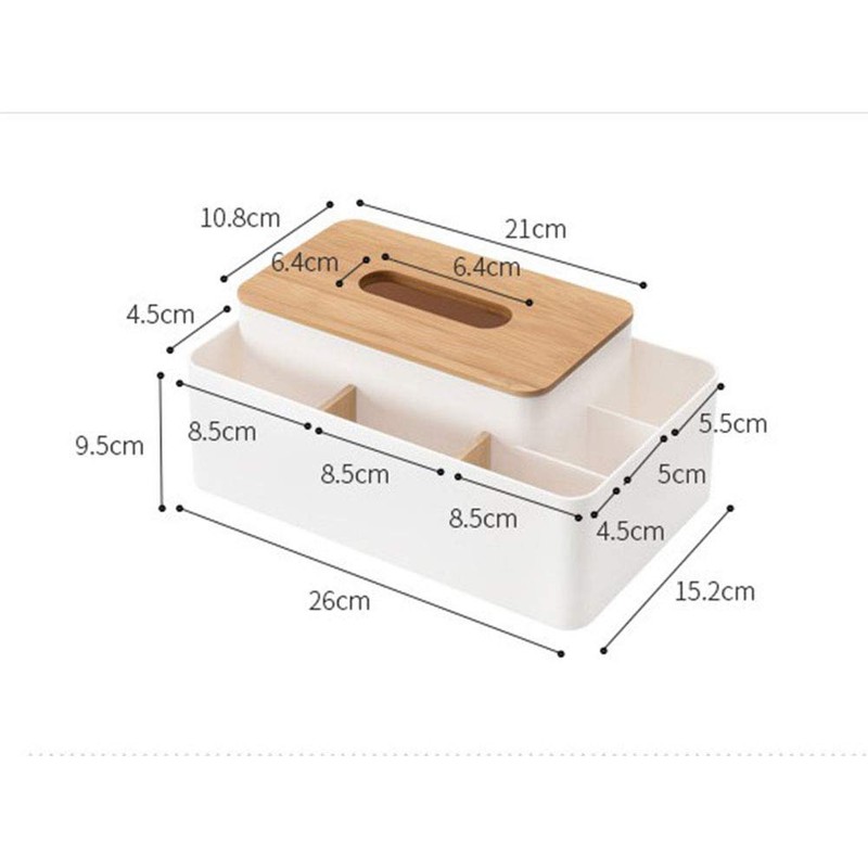 Tissue Box Holders Rectangular Bamboo Cap Tissue Cover Box Dispenser