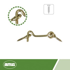 Amig - Retaining Gold Mod. 5 with 2 Brass Finish Blinds for Shutters · Diameter 3.5 x 50 mm | Anti-Shock and Break Safety Lock for Windows