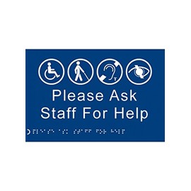 Caledonia Signs 56490 Braille, Please Ask Staff for Help