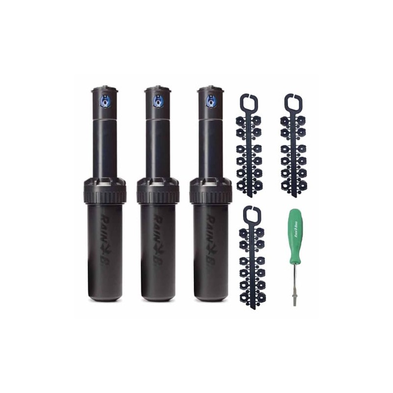 Riegopro Rain Bird Pack 3 x Sprinklers 5004-PC, Range 7.6