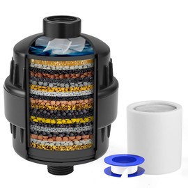 BESy High Output Shower Filter HD HEAVY DUTY Filter for Hard Water Universal Multi-Stage Shower Head Filter for Removing Chlorine and Harmful Substance Matte Black