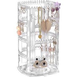 360 Rotating Earring Holder Jewelry Rack Display Stand Jewelry Organizer, 6.57x11.69 in, Ideal for Home and Retail