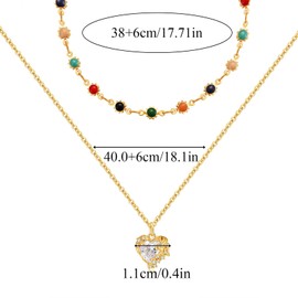 Waterproof Beach Jewelry Colorful Beaded Necklace for Women-Boho Gold Plated Prom Jewelry Birthday Wedding Gifts(Heart Bracelets for Women X126)