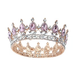 FRCOLOR Tiara Crown Crystal Tiara for Wedding Engagement Prom Party Decorations