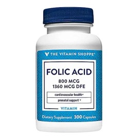 The Vitamin Shoppe Ácido Fólico 800mcg Apoyo Prenatal