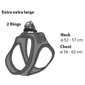 Flamingo Step-Go Bento Harness, Beige, XXL (A: 52-57 cm, W: 56-62 cm, 3 mm), Adjustable and Robust, Ideal for Labradors, Golden Retrievers, German Shepherds, Boxers etc.