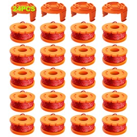 24 Pack Trimmer Spool Line for Worx,(WA0010)Replacement Weed Wacker String for Worx Weed Eater,Trimmer Line Refills 0.065'' for Worx,Suitable for Worx String Trimmers(20 Trimmer Spools,4 Trimmer Caps)