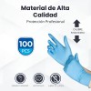Guantes Nitrilo Tac Azul Desechables Libres Polvo