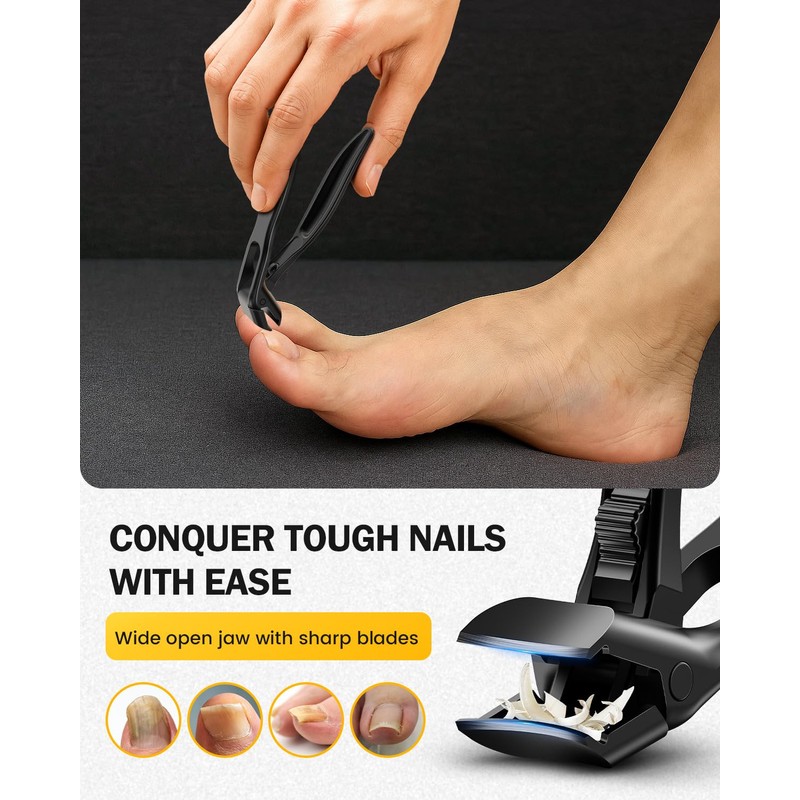 BEZOX Toenail Clippers for Seniors – Upgraded Long Handled Curved