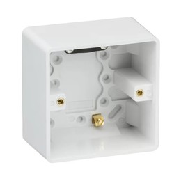 Deep Plastic Single 1 Gang Surface Mounted Back Box 47 mm In White