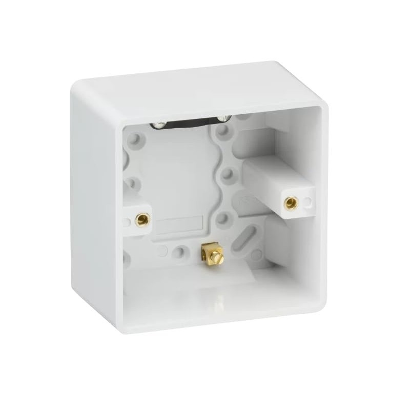 Deep Plastic Single 1 Gang Surface Mounted Back Box 47