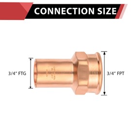 (Pack of 5) EFIELD 3/4" FTG Press x 3/4" Female Copper Street Adapters,(PRESS057)