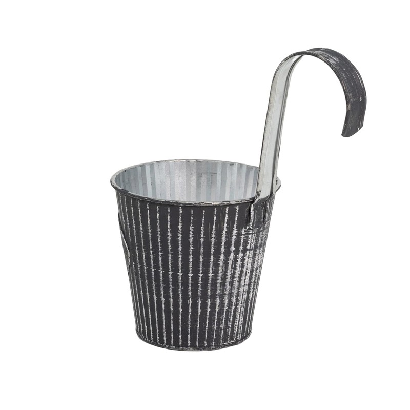 DARO DEKO Metal Hanging Pot, Grey, Diameter 13 cm, Set