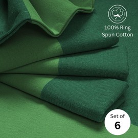 DineNest Set of 6 Cloth Dinner Napkins 100% Cotton - Soft Durable Washable - for Dining Parties Weddings Christmas Easter and Everyday Use Farmhouse Table Cloth Napkins 18x18 Inch Green