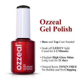 Ozzeal Gel Polish,1 Pcs 15ml Black Gel Nail Polish Soak off LED UV Gel Nail Polish Art Starter Manicure Salon DIY Nail Gel Polish at Home for Girl Women