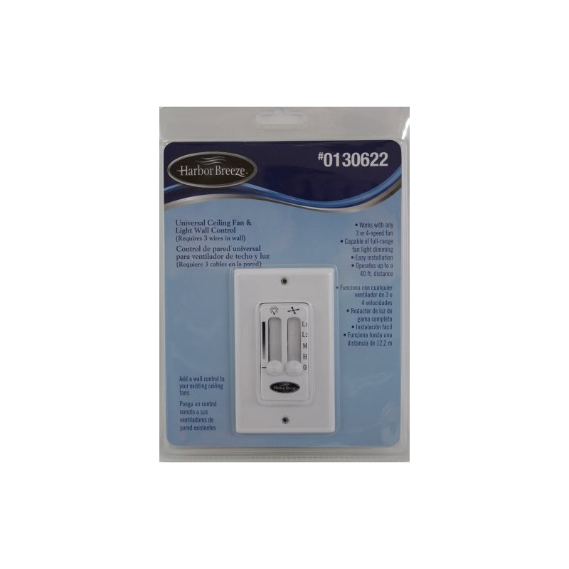 Harbor Breeze Universal Ceiling Fan & Light Wall Control #0130622