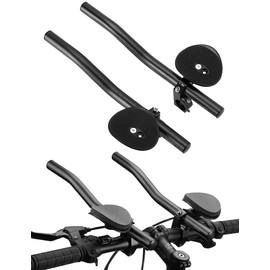 2 PCS Bike rest Bars, Handlebar Bars Bicycle Rest Handlebar Bikes Aluminum Alloy Arm Rest Handlebar Triathlon Bicycle Bars Relaxation Handlebars for Road Mountain Bikes Alloy Armrest Handlebar