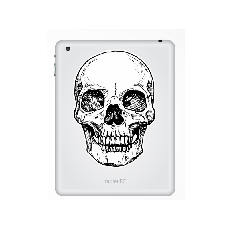 2 x 10cm/100mm Skull Vinyl Stickers Travel Luggage Horror Scary