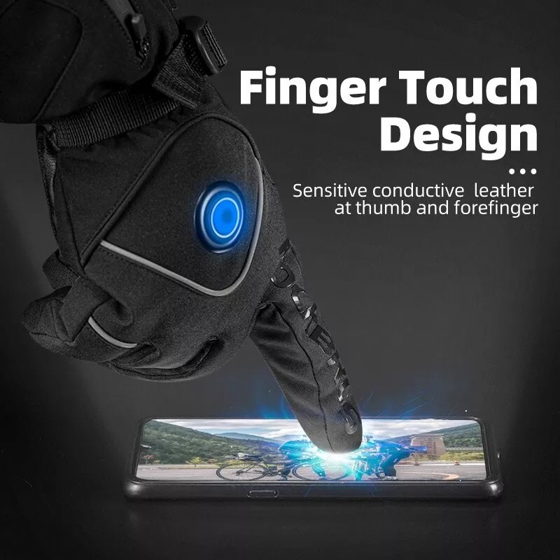 ROCKBROS Heated Gloves Electric Rechargeable Battery Thermal Mittens Gloves Men