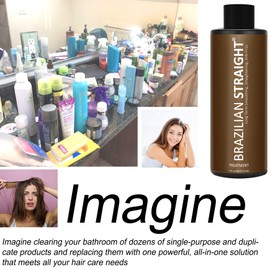 BRAZILIAN STRAIGHT Keratin Hair Straighener Cream Hair Smoothing Repairing Treatment Natural Results & Shine Lasting for months all Types & Colors (3PC FF SET)