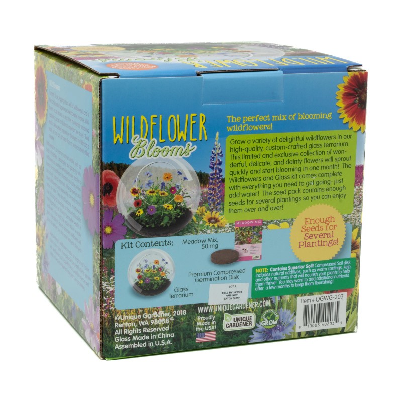 Unique Gardener New - Unique Gardener Glass Terrarium - Wildflower