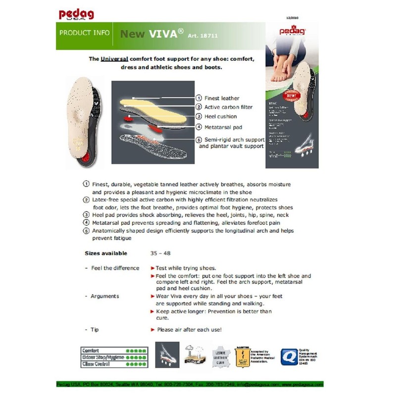 pedag Viva Universal Inserts, Handmade in Germany, Provides Superior Metatarsal