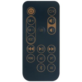 Replacement Remote Commander 1062775 RT1062775 supports for Klipsch Soundbar R-15PM R-51PM R-41PM R15PM R51PM R41PM R-50PM R50PM 1066254 1066251 R-51PM-1 R-15PM-1 Sound Bar Speaker Home Theater System
