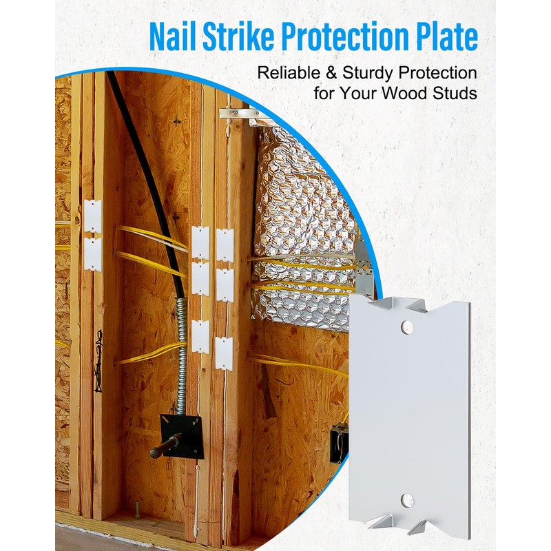 WENHUALI 300 Pack Nail Plates for Wood Studs, 2.5 x