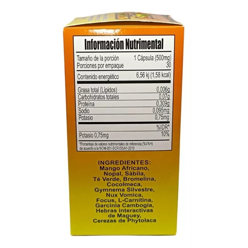 Dina Mango Africano 30 Caps 500 Mg Detox Reductivo