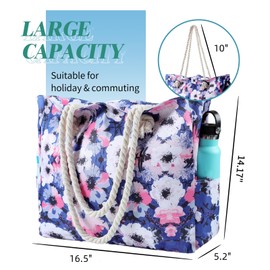 Beach Bags for Women - Large Beach Women Sandproof Tote Bag for Pool Gym Grocery Travel