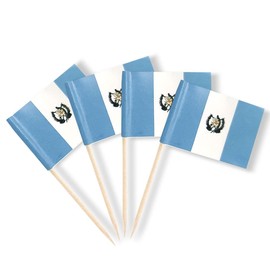 Guatemala Flag Guatemalan Small Toothpick Flag Decor Mini Cupcake Toppers Cocktail Food Flags Decorations (100 pcs)