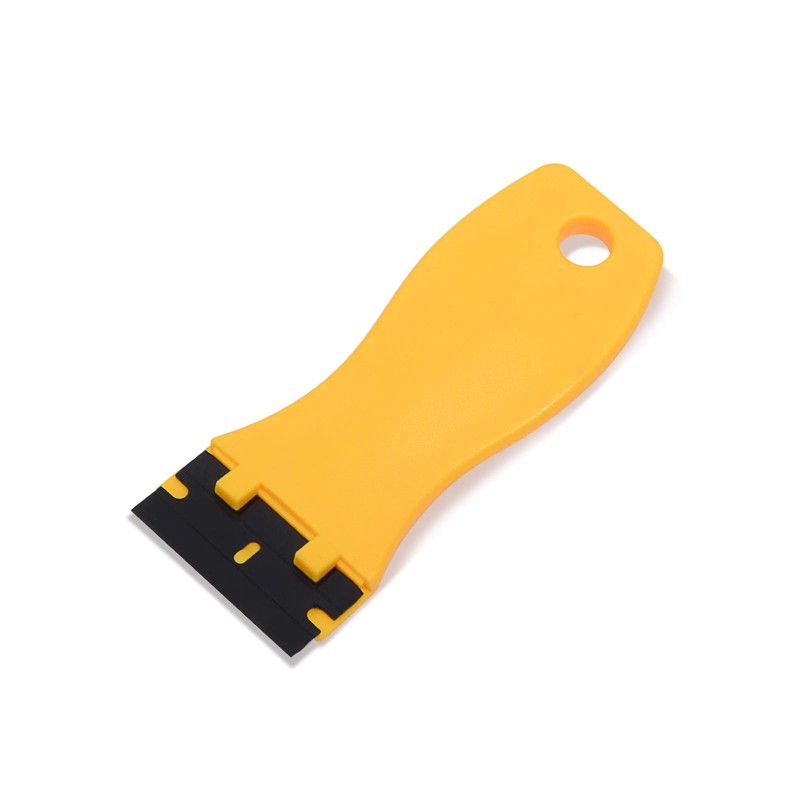 Foshio Yellow Plastic Razor Blade Scraper with Contoured Handle and